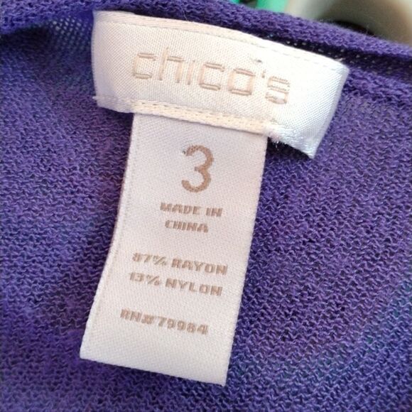 Chico's Lightweight Purple Cardigan - Picture 5 of 7